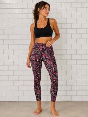 Lululemon Base Pace High-Rise Fleece Running Tight 28" in Brushed Floral Electri